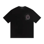 Chrome Hearts Crystal Horseshoe Logo Black Oversized T-Shirt | Rhinestone Streetwear Tee