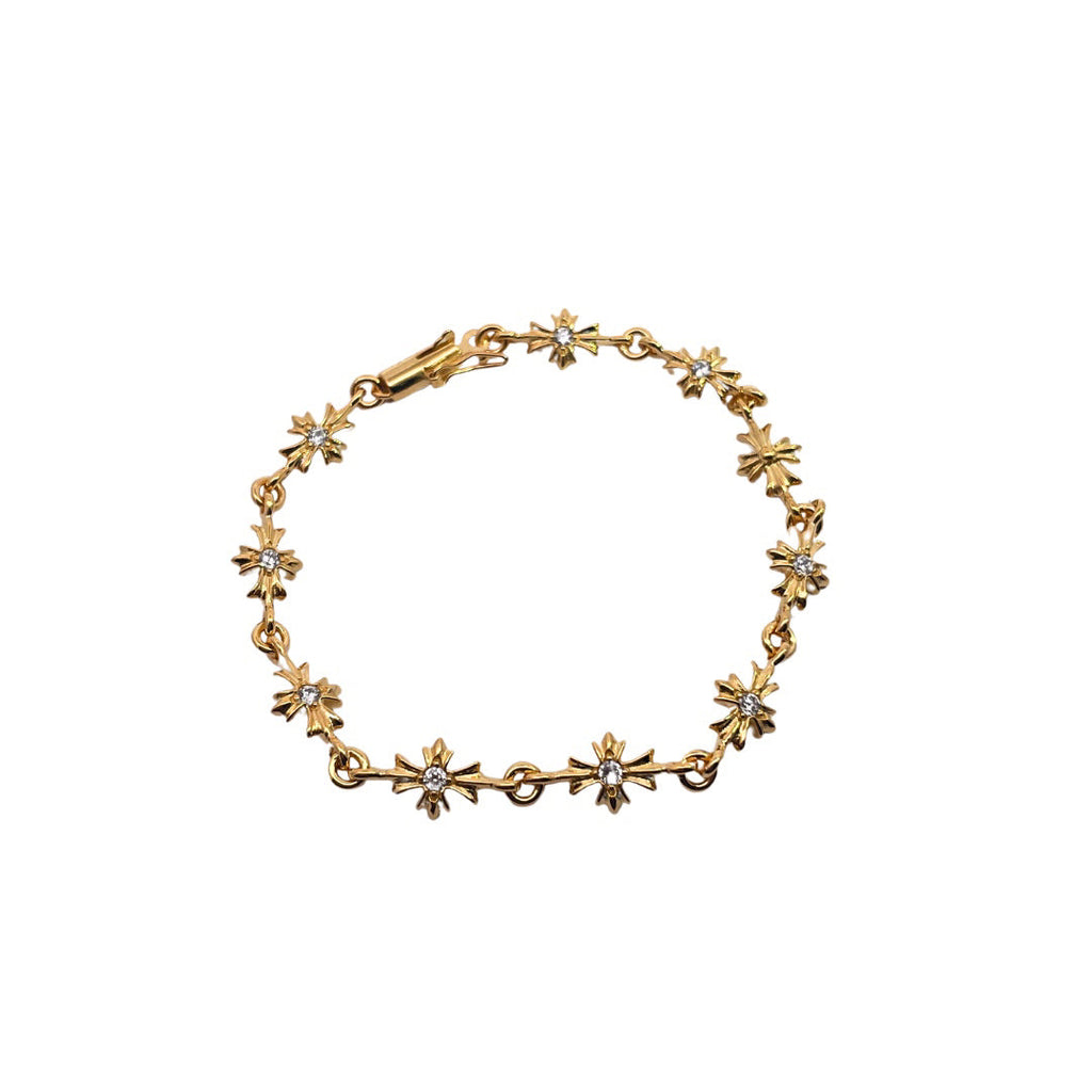 Chrome Hearts 22K Gold and Diamond-Set Cross Bracelet