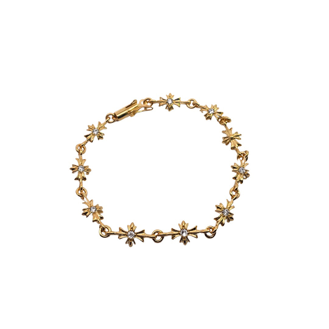 Chrome Hearts 22K Gold and Diamond-Set Cross Bracelet