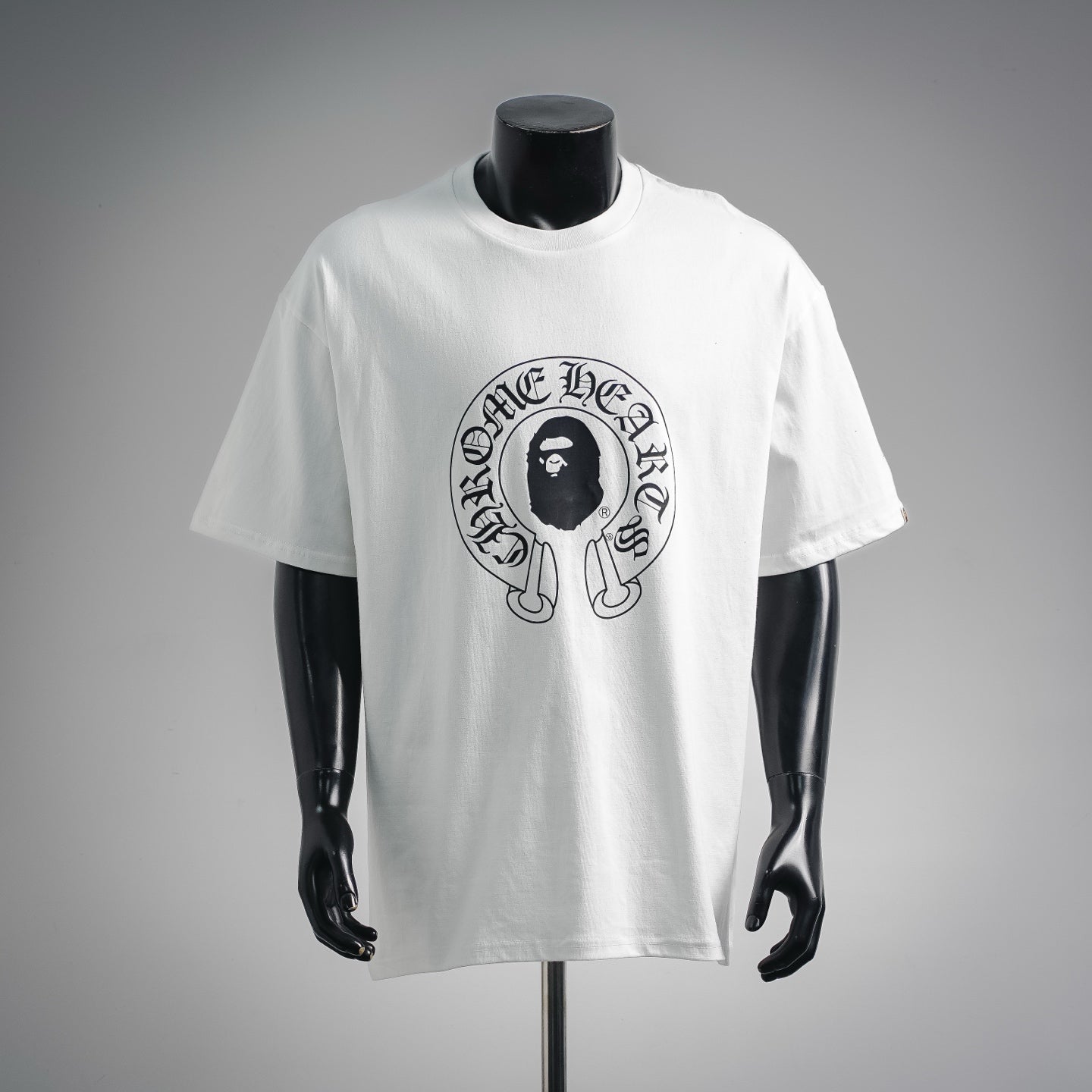 BAPE x Chrome Hearts Collaboration Baby Milo Cross T-Shirt - White Streetwear Tee
