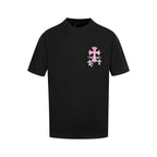 Chrome Hearts Pink Cross T-Shirt - Black Tee with Floral Gothic Print