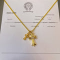 Chrome Hearts 22K Gold Double Cross Necklace