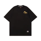 EVISU Black Short-Sleeve T-Shirt with Large "M" Print
