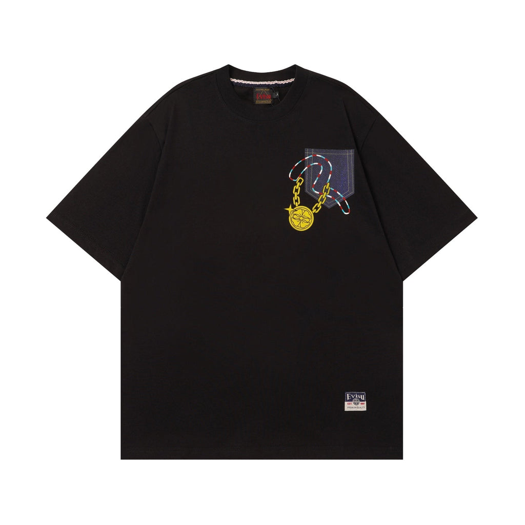 EVISU "Lucky Slot Machine" Themed Short-Sleeve T-Shirt with Large "M" Print