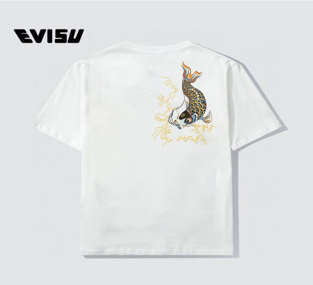 EVISU "Koi Leaping Over the Waves" Print Short-Sleeve T-Shirt is