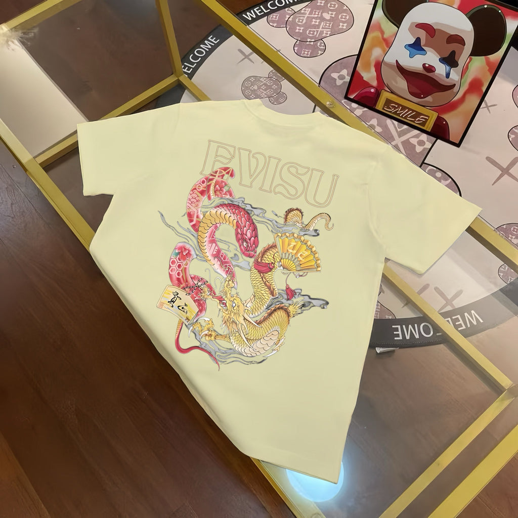 EVISU "Flying Serpent and Dragon" Series T-Shirts