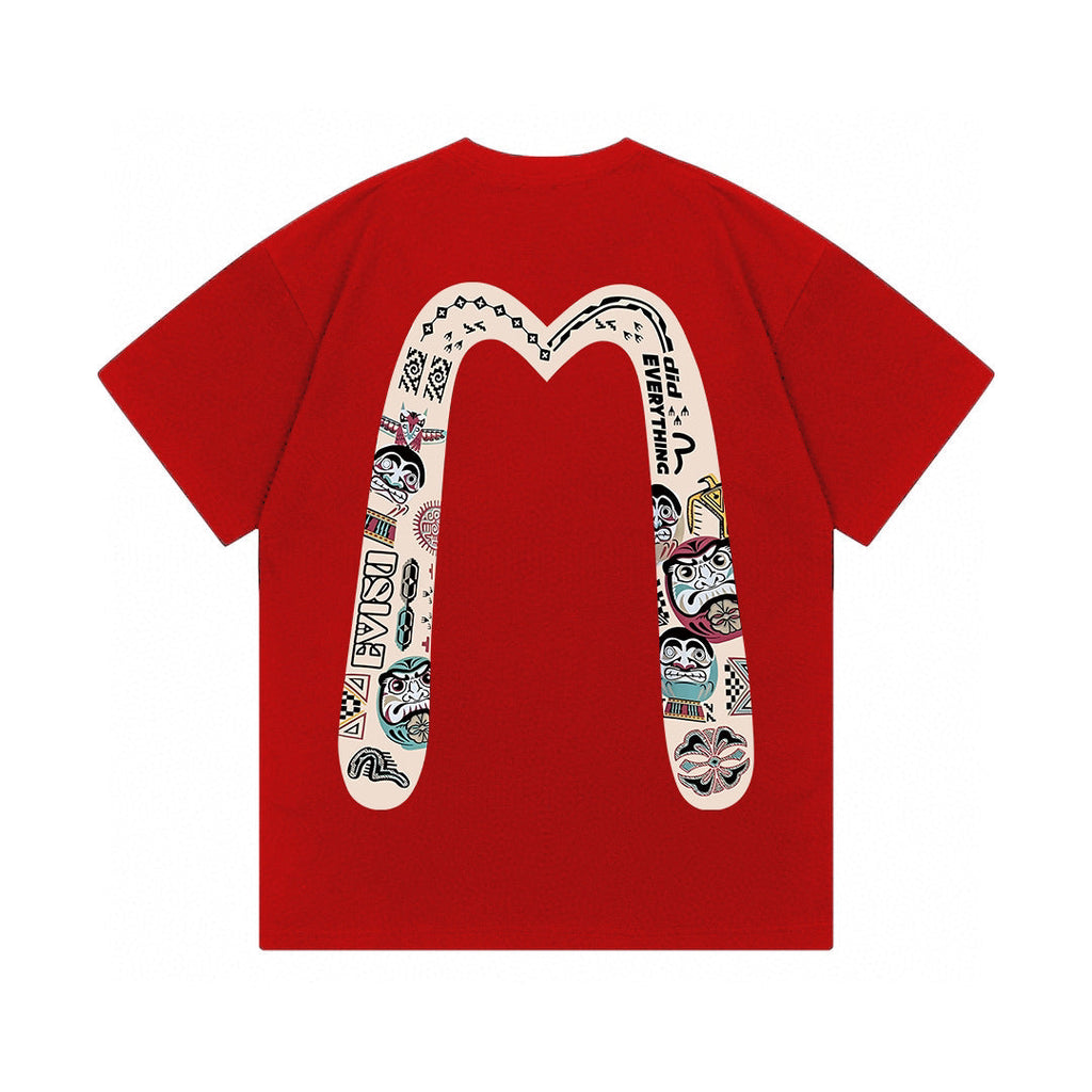 EVISU Daruma "Big M" Print Short-Sleeve T-Shirt