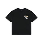 Chrome Hearts Style Gold & White Chest Logo T-Shirt - Black Cotton Streetwear Tee