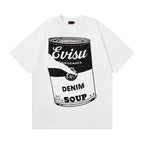 EVISU New "Denim Soup Can" Print Short-Sleeve T-Shirt