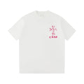 Chrome Hearts White T-Shirt with Pink Cross Appliqué and Embroidery