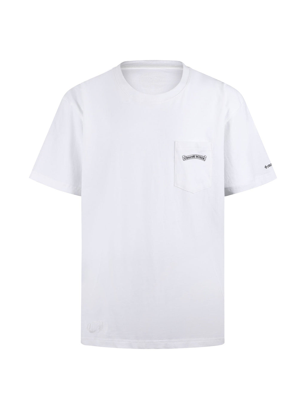 Chrome Hearts White Pocket T-Shirt with Back Scroll Logo - Classic Streetwear Tee