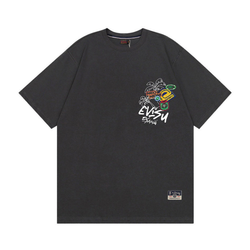 EVISU "Graffiti Daruma" Print Short-Sleeve T-Shirt