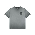 Chrome Hearts Style Vintage Wash Horseshoe T-Shirt - Grey Faded Streetwear Tee