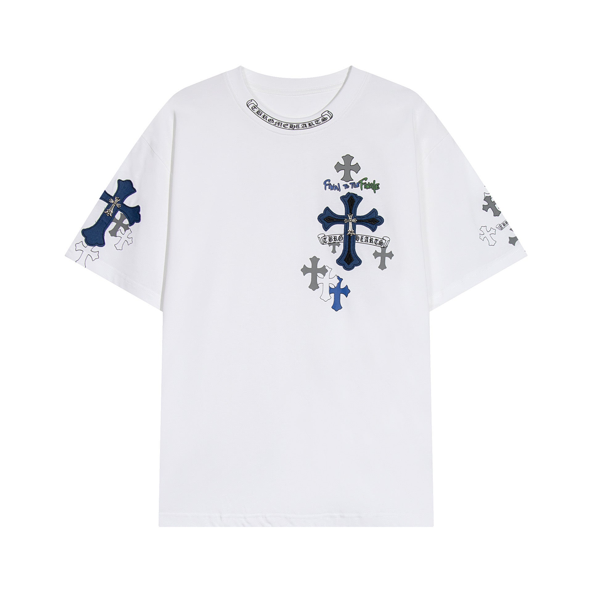 Chrome Hearts White "Final to the Finale" Multi-Cross Embroidered T-Shirt