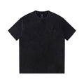 Chrome Hearts Style Horseshoe Cross T-Shirt - Embroidered Back Print, Vintage Wash Cotton Streetwear Tee