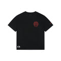 Chrome Hearts Style Red Embroidered Horseshoe Pocket T-Shirt - Black Cotton Streetwear Tee