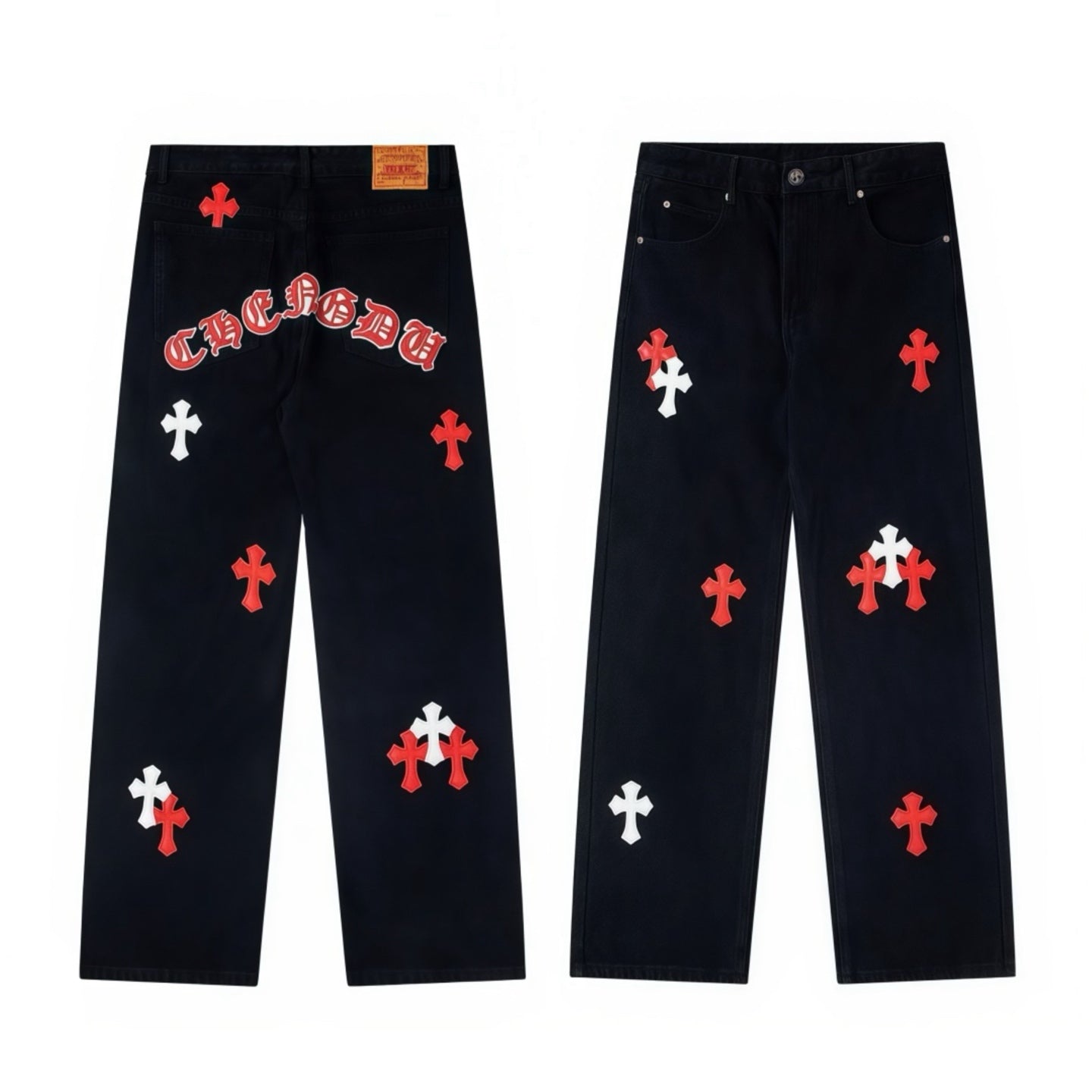 Chrome Hearts Limited Edition Cross-Patch Denim Jeans