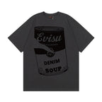 EVISU New "Denim Soup Can" Print Short-Sleeve T-Shirt