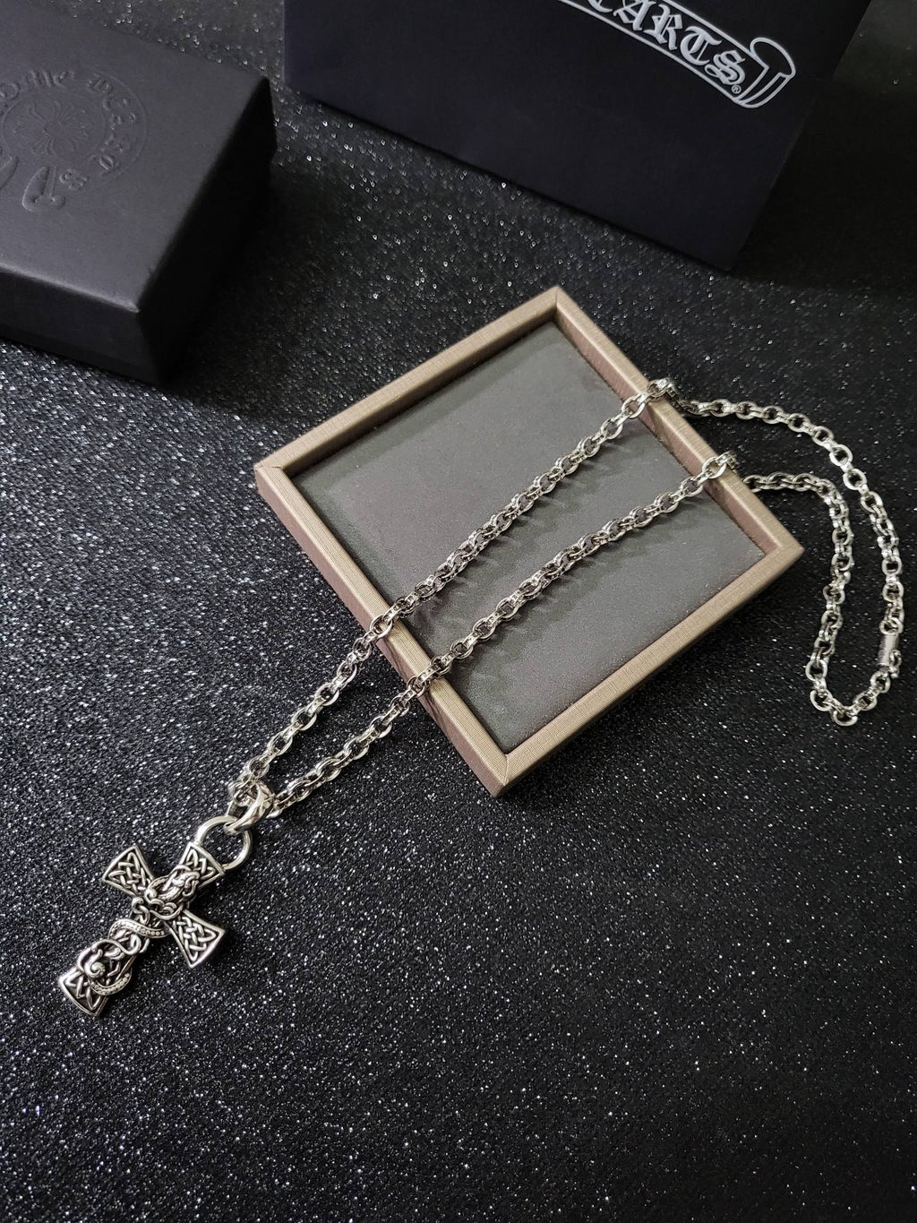 Chrome Hearts Celtic Dragon Cross Necklace