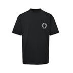 Chrome Hearts 2026 SS Horseshoe Logo Pocket T-Shirt - Black Unisex Cotton Tee with Gothic & Floral Details