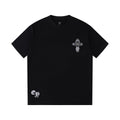 Chrome Hearts 2026 SS White Embroidered Cross T-Shirt - Black Unisex Cotton Tee with Gothic Logo