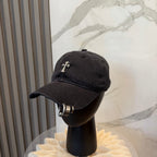 Chrome Hearts Black Washed, Distressed Soft-Top Baseball Cap