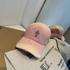Chrome Hearts Gradient Metal Cross Soft-Top Baseball Cap