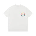 Men's Streetwear T-Shirt - Colorful Sanskrit & Cross Embroidery, Premium Cotton, Unisex Casual Top