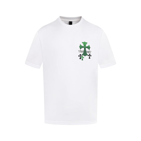 Chrome Hearts White T-Shirt with Green Multi-Cross Graphic