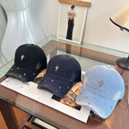 Chrome Hearts Light Blue Washed, Distressed Baseball Cap