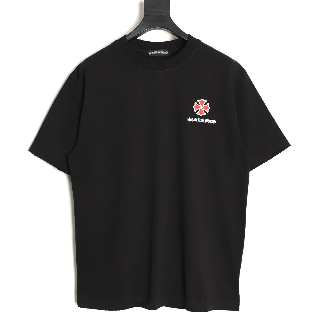 Chrome Hearts 2026 SS Multi-Color Cross Embroidered T-Shirt - Black Unisex Cotton Tee with Gothic Logo