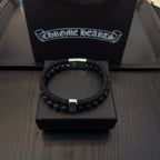 Chrome Hearts Black Onyx Beaded Bracelet
