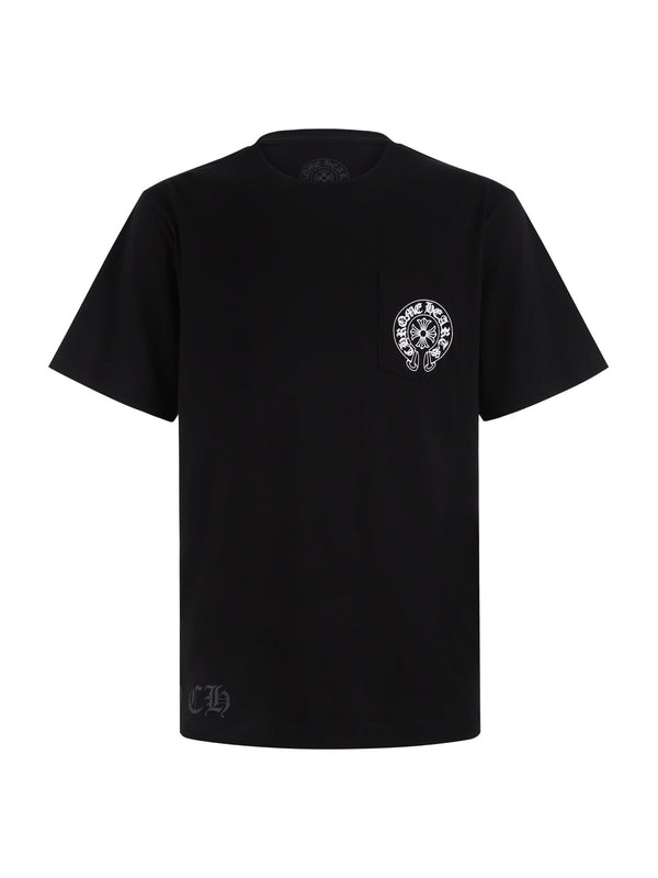 Chrome Hearts Miami Horseshoe T-Shirt - Black Pocket Tee with Iconic Back Print
