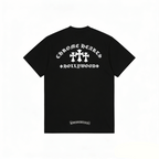 Chrome Hearts Triple Cross Hollywood T-Shirt - Black Classic Tee with White Logo
