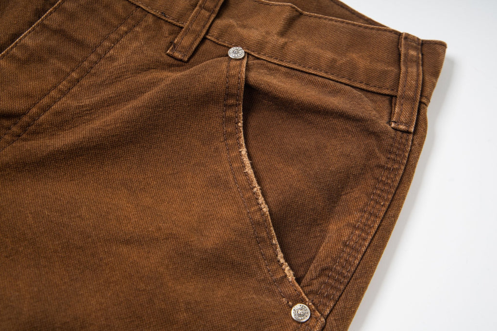Chrome Hearts-Style Brown Cargo Pants with Cross Patches