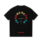 Chrome Hearts 2026 SS Multi-Color Gothic Cross Embroidered T-Shirt - Black Unisex Cotton Tee
