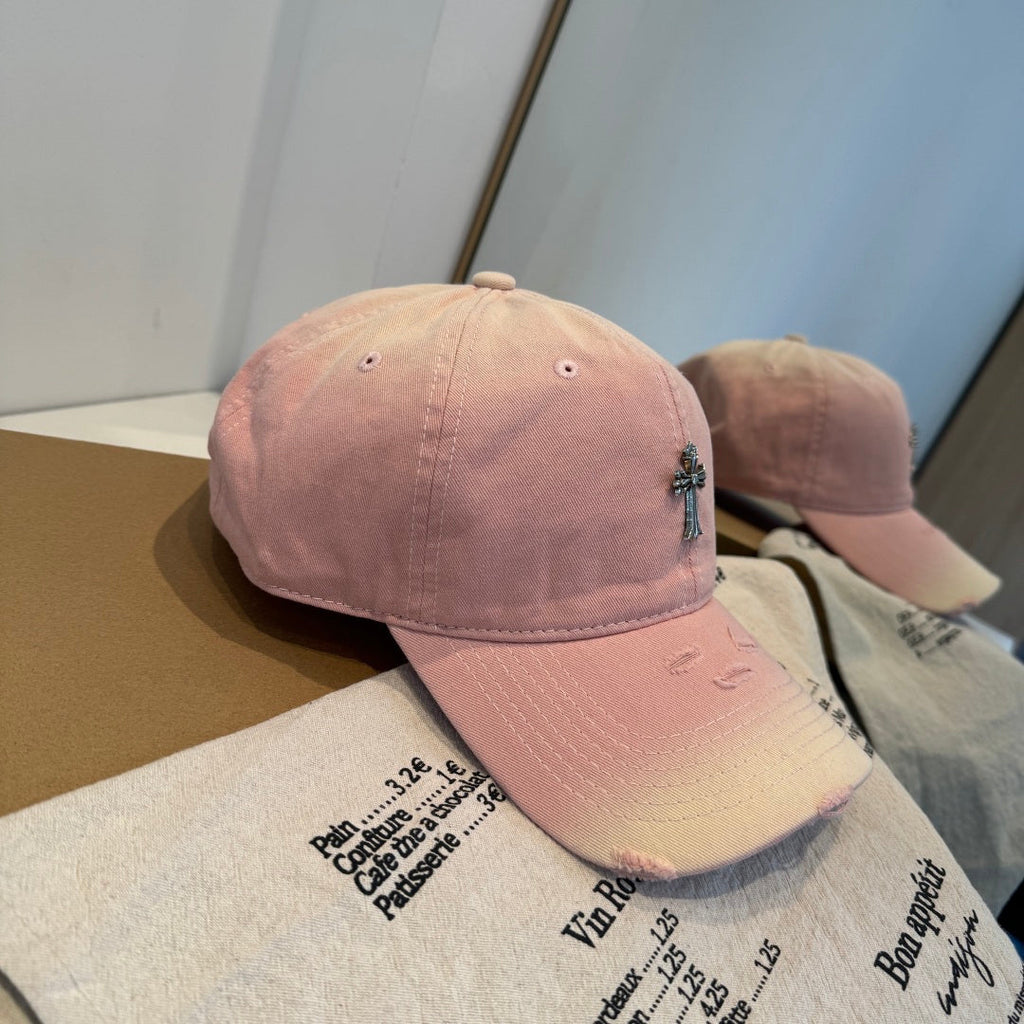 Chrome Hearts Gradient Metal Cross Soft-Top Baseball Cap
