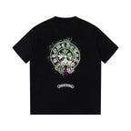 Chrome Hearts 2026 SS Green Floral Cross Graphic T-Shirt - Black Unisex Cotton Tee