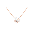 Van Cleef & Arpels Two Butterfly necklace featuring white mother-of-pearl and diamonds.