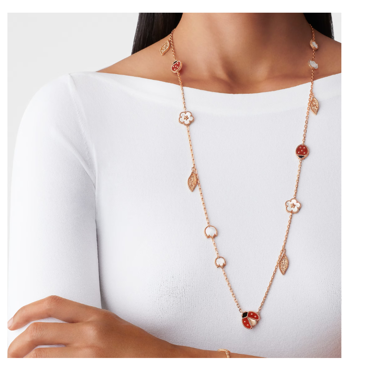 Van Cleef & Arpels Lucky Spring long necklace in 18K rose gold