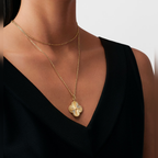 Van Cleef & Arpels Alhambra long necklace, guilloché motif, single motif