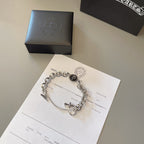Chrome Hearts "Letter Ring + Cross Fleur" Themed Bracelet
