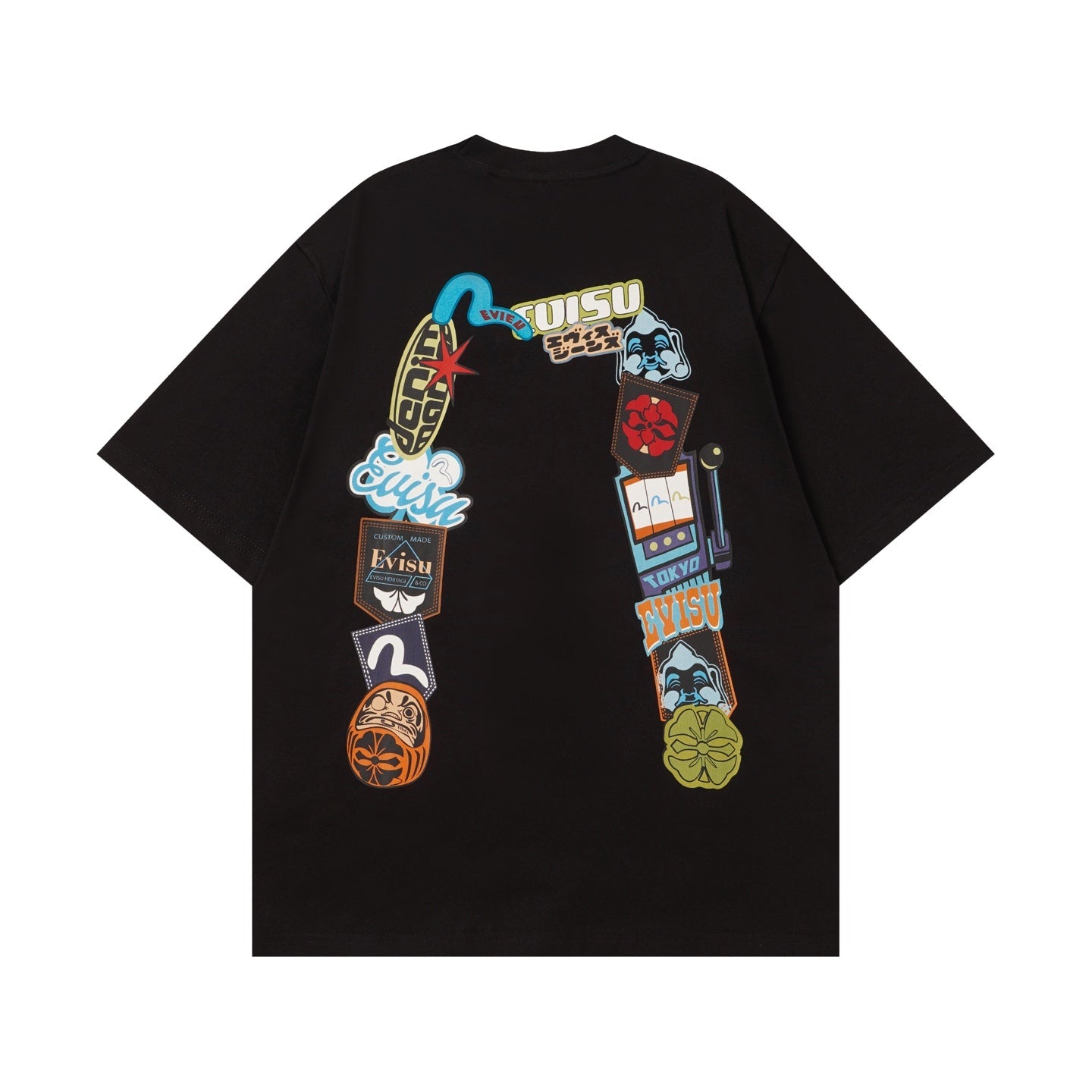 EVISU Daruma "Big M" Print Short-Sleeve T-Shirt