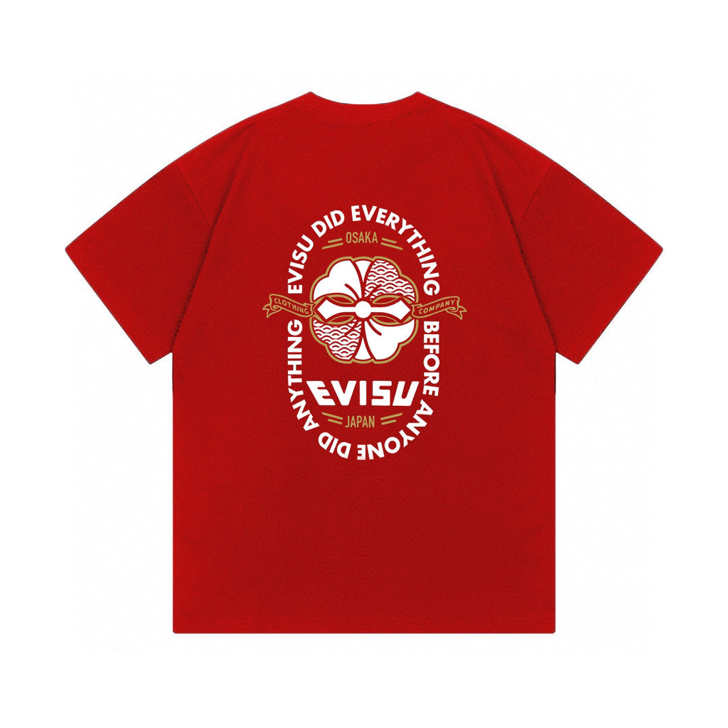 EVISU Summer New Arrival: "Family Crest" Print Short-Sleeve T-Shirt