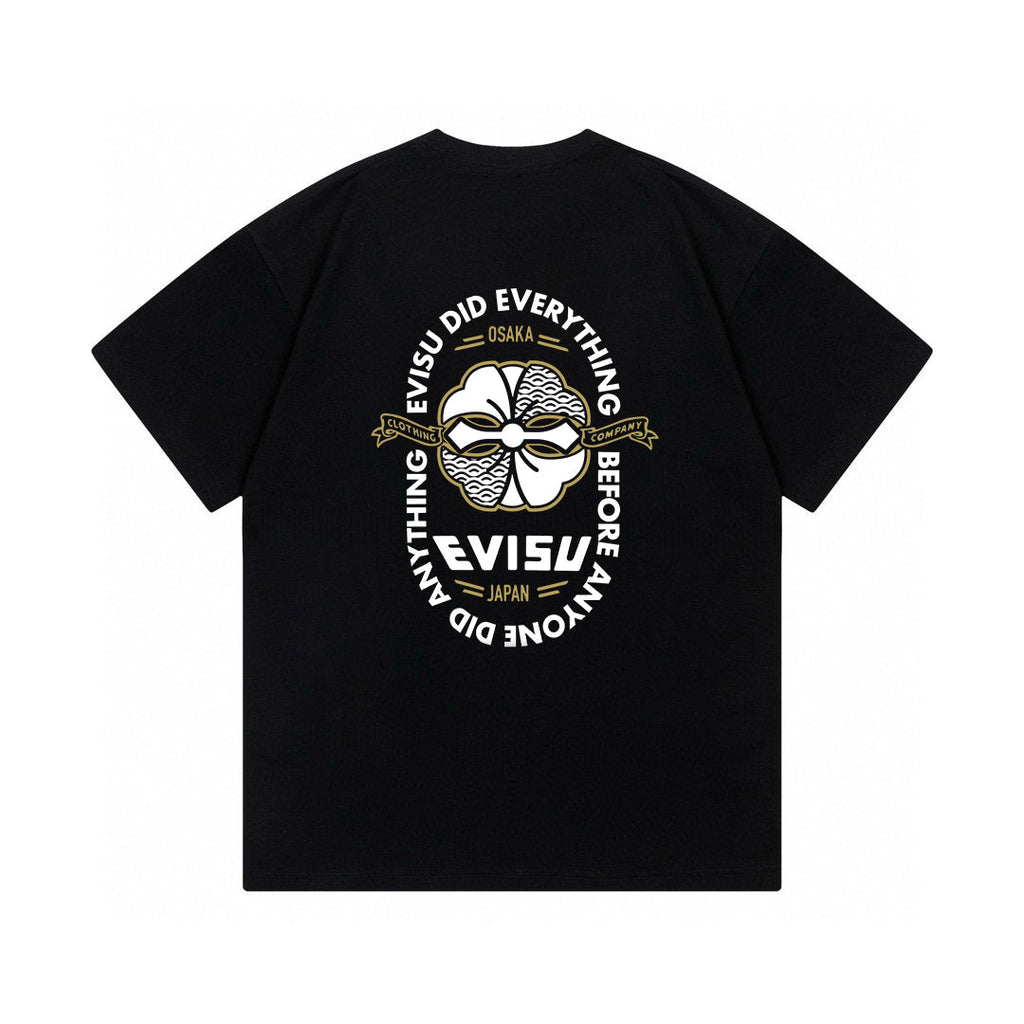 EVISU Summer New Arrival: "Family Crest" Print Short-Sleeve T-Shirt