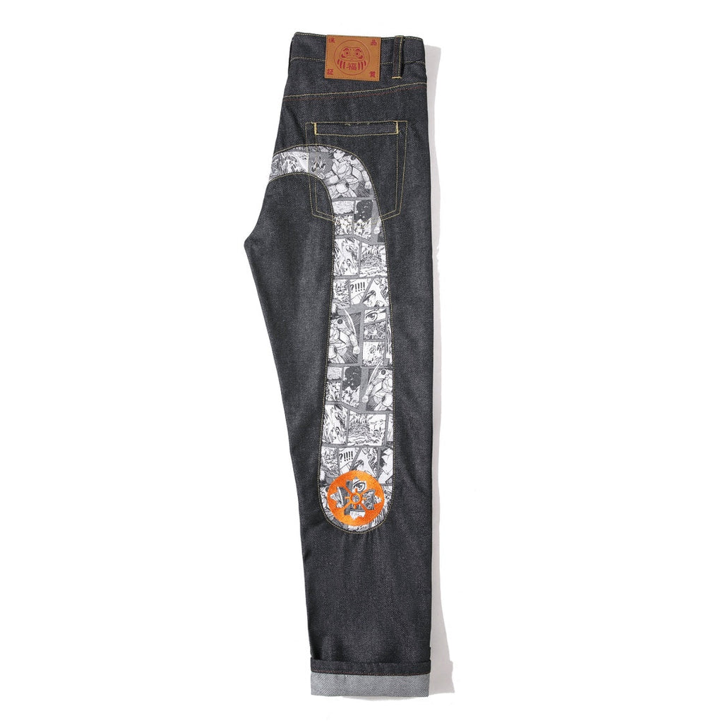 Evisu Men's Manga Comic Print Jeans – Raw Denim Japanese Streetwear