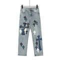 Chrome Hearts Cross-Patch Washed Denim Jeans