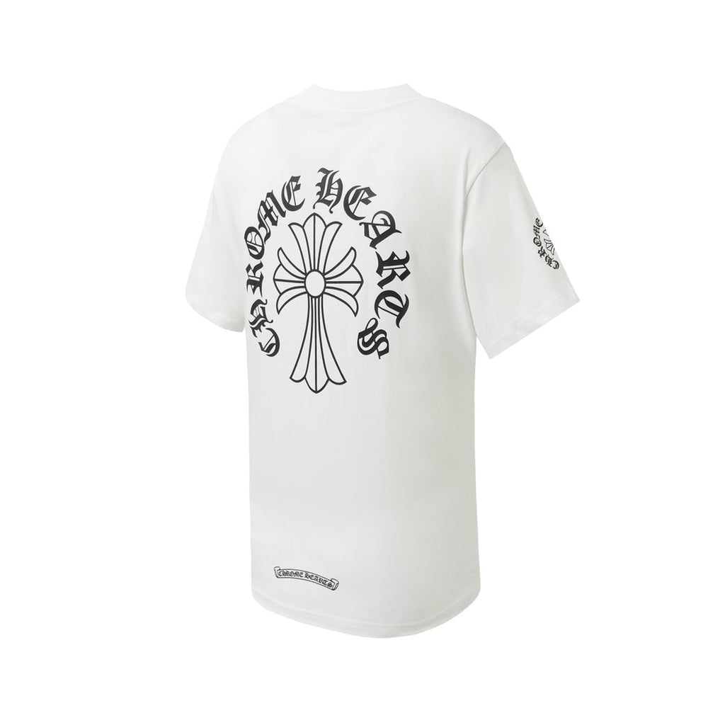 Chrome Hearts Style Gothic Cross Pocket T-Shirt – Back Print & Neck Embroidery, Premium Cotton Streetwear Tee