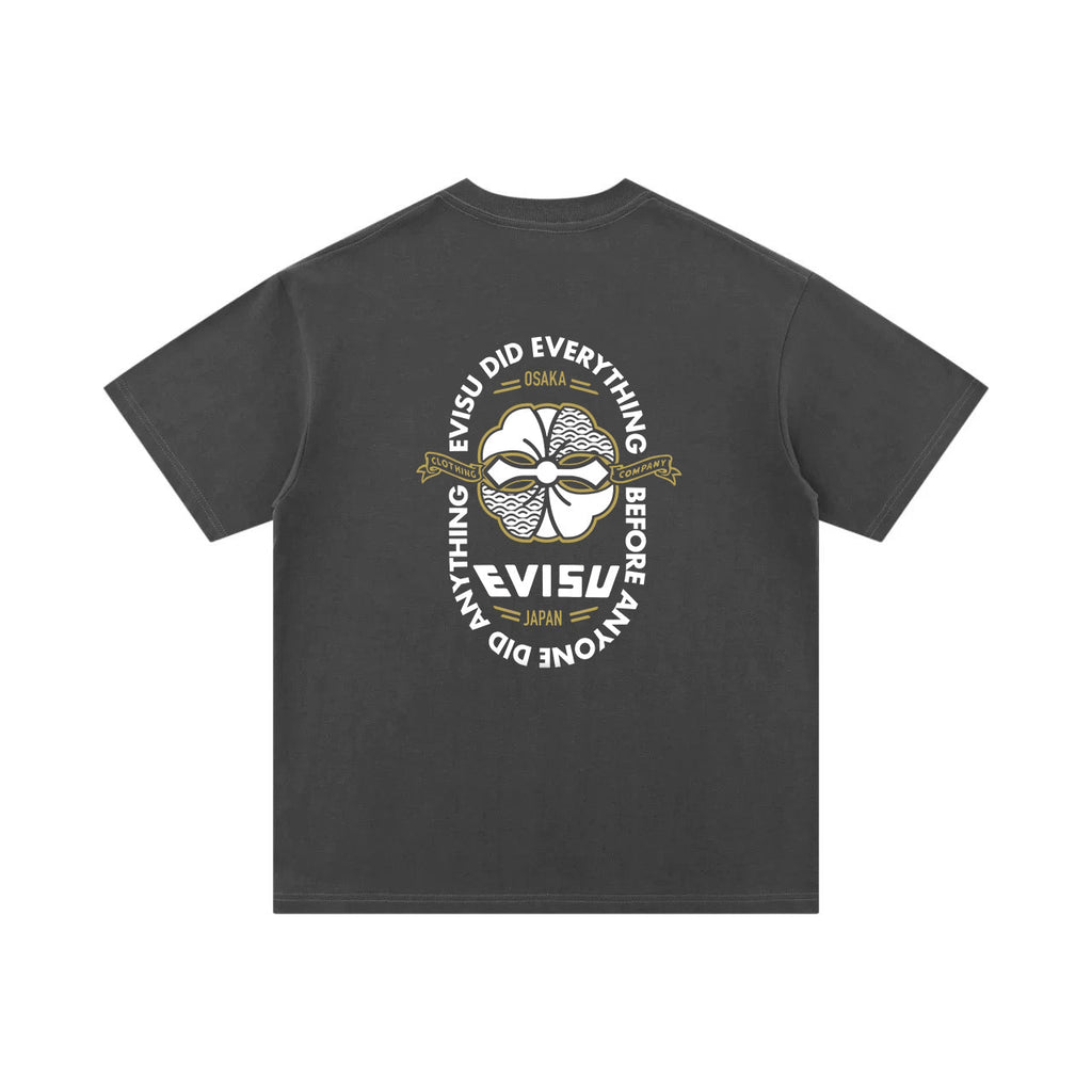 EVISU Summer New Arrival: "Family Crest" Print Short-Sleeve T-Shirt