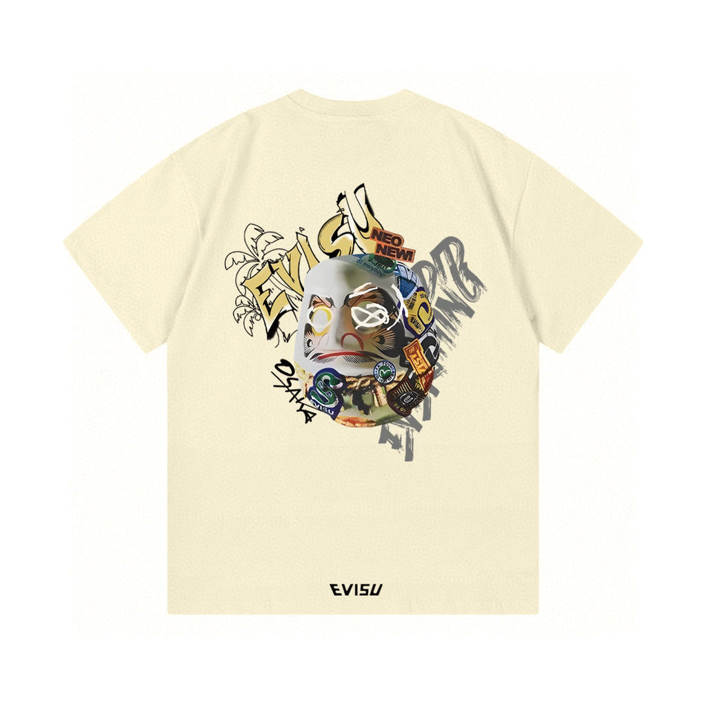EVISU "Graffiti Daruma" Print Short-Sleeve T-Shirt